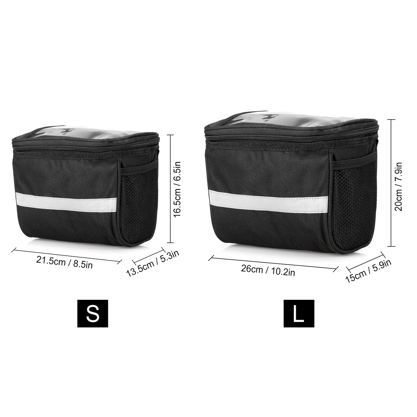 Cycling Bike Bicycle Insulated Front Bag MTB Bike Handlebar Bag Basket Pannier Cooler Bag with Reflective Strip - Vlad's Bike Bits