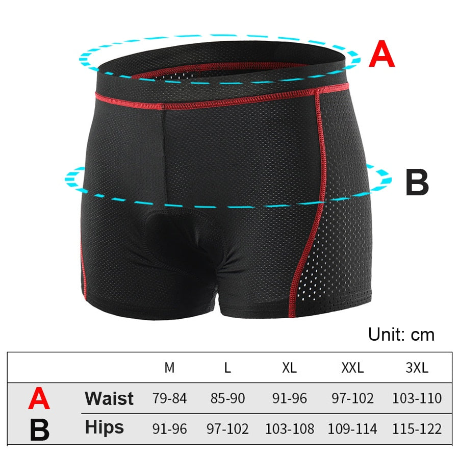 NEWBOLER Breathable Cycling Shorts Cycling Underwear 5D Gel Pad Shockproof Bicycle Underpant MTB Road Bike Underwear Man Shorts - Vlad's Bike Bits