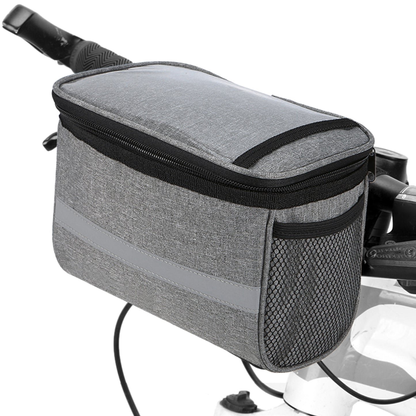 Cycling Bike Bicycle Insulated Front Bag MTB Bike Handlebar Bag Basket Pannier Cooler Bag with Reflective Strip - Vlad's Bike Bits