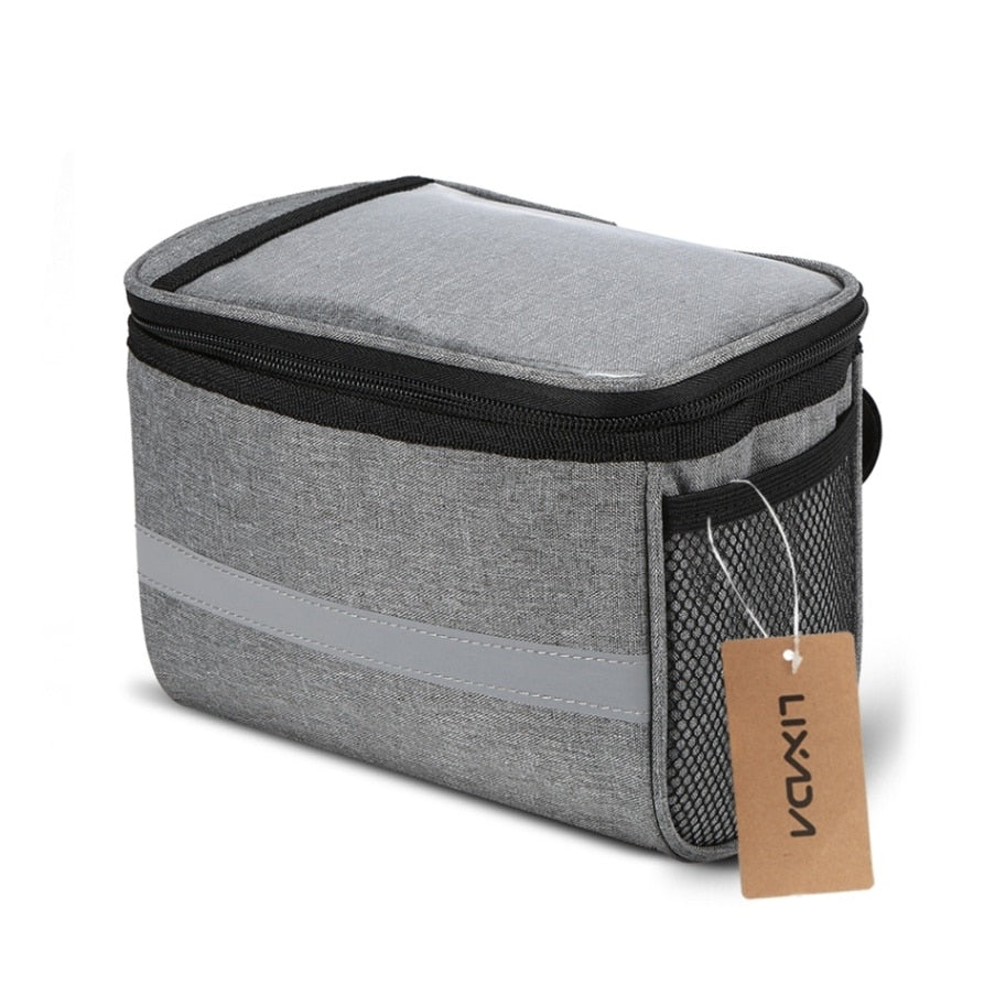 Cycling Bike Bicycle Insulated Front Bag MTB Bike Handlebar Bag Basket Pannier Cooler Bag with Reflective Strip - Vlad's Bike Bits