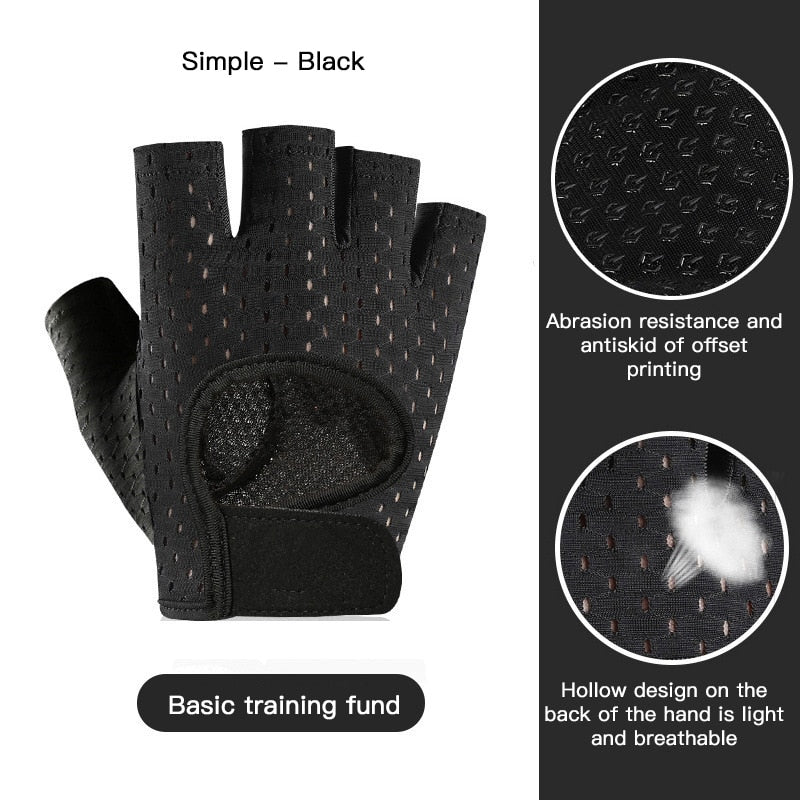 AUBTEC Cycling Gloves Fitness Gloves Gym Weightlifting Yoga Bodybuilding Training Thin Breathable Non-slip Half Finger Gloves - Vlad's Bike Bits