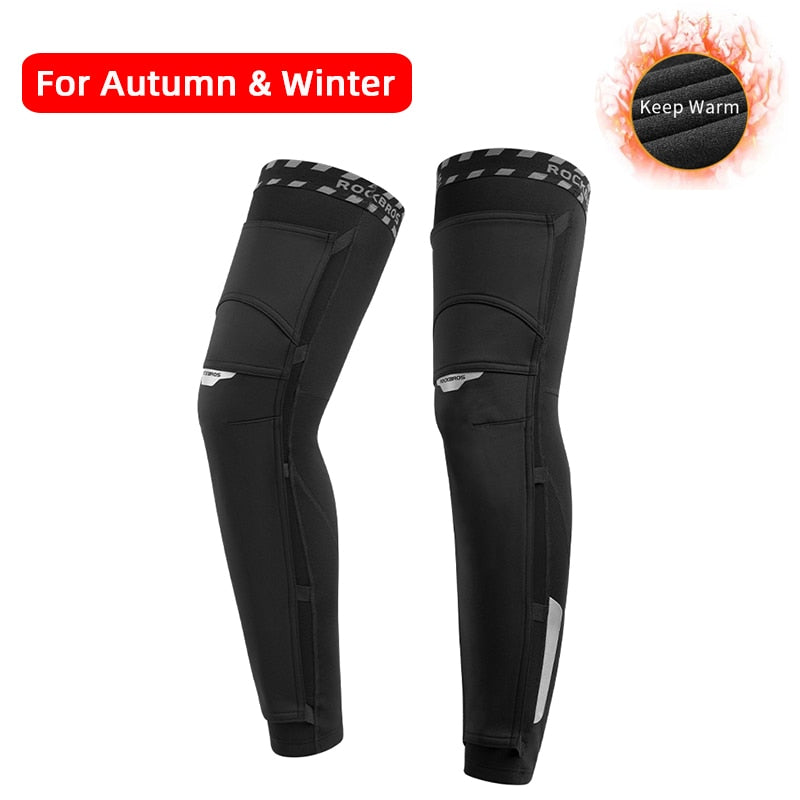 ROCKBROS Winter Fleece Warm Arm Sleeves Breathable Sports Elbow Pads Fitness Arm Covers Cycling Running Basketball Arm Warmers - Vlad's Bike Bits