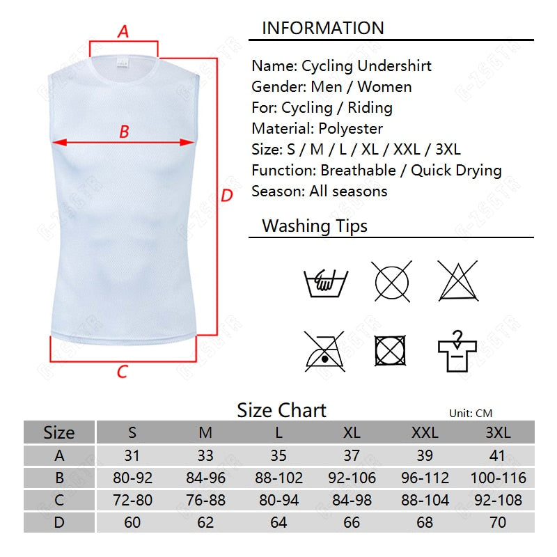 2022 Cycling Base Layer Sport Underwear White Cycling Undershirt Quick Dry Running Vest High Elastici Vest MTB Road Bike Jerseys - Vlad's Bike Bits