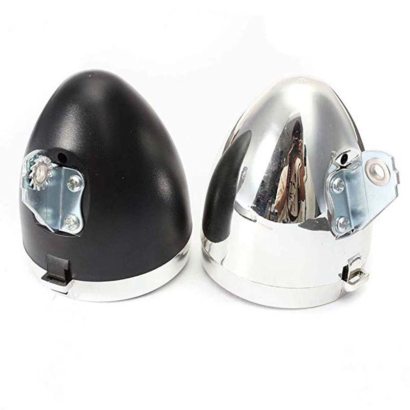 Retro Vintage Bicycle 3LED Front Light Headlight Safety Warning Night Light Bike Decoration Black Silver - Vlad's Bike Bits
