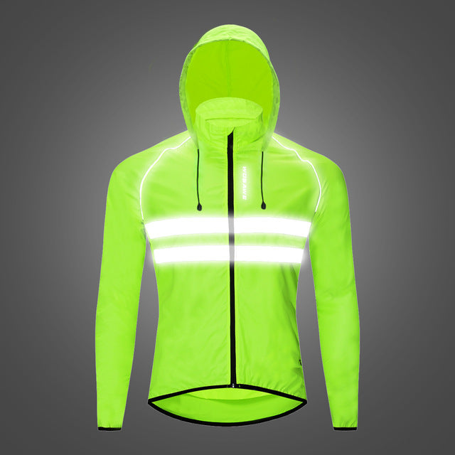 WOSAWE Windproof Cycling Jackets Hooded Men Riding Waterproof Cycle Clothing Bike Long Sleeve Jerseys Reflective Vest Wind Coat - Vlad's Bike Bits