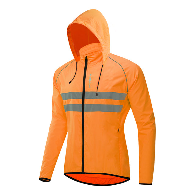 WOSAWE Windproof Cycling Jackets Hooded Men Riding Waterproof Cycle Clothing Bike Long Sleeve Jerseys Reflective Vest Wind Coat - Vlad's Bike Bits