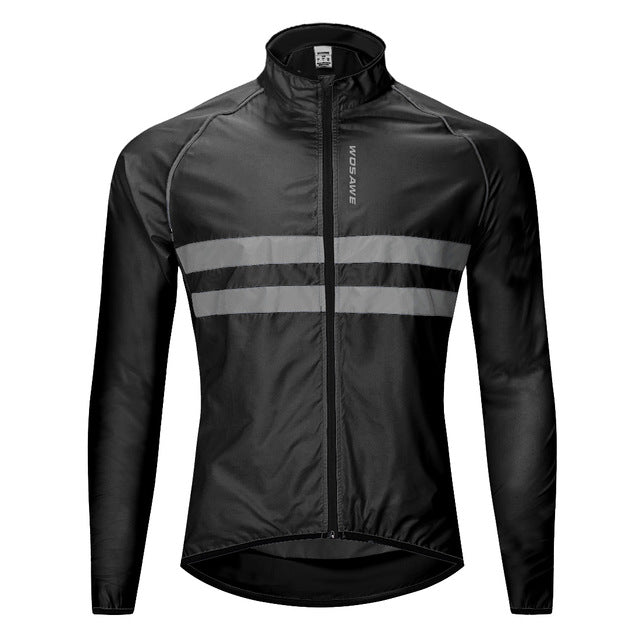WOSAWE Windproof Cycling Jackets Hooded Men Riding Waterproof Cycle Clothing Bike Long Sleeve Jerseys Reflective Vest Wind Coat - Vlad's Bike Bits