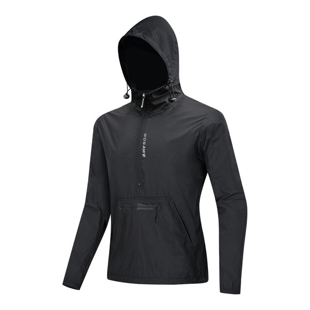 WOSAWE Windproof Cycling Jackets Hooded Men Riding Waterproof Cycle Clothing Bike Long Sleeve Jerseys Reflective Vest Wind Coat - Vlad's Bike Bits