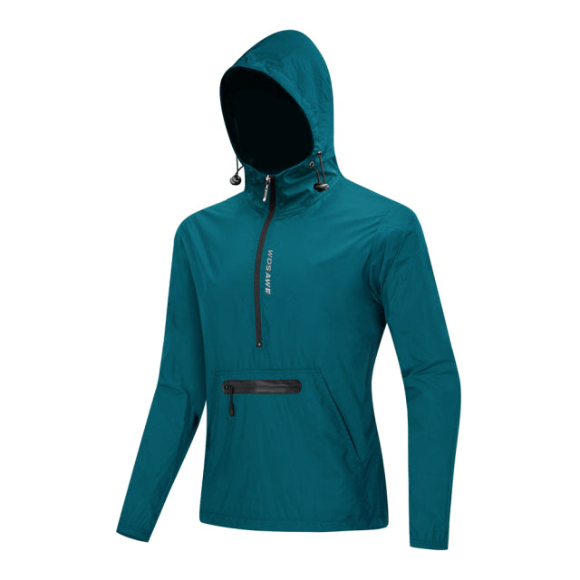 WOSAWE Windproof Cycling Jackets Hooded Men Riding Waterproof Cycle Clothing Bike Long Sleeve Jerseys Reflective Vest Wind Coat - Vlad's Bike Bits