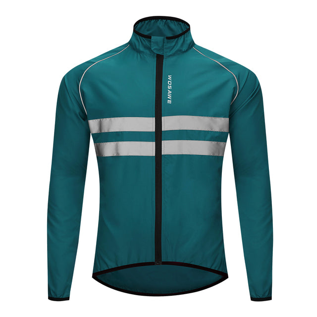WOSAWE Windproof Cycling Jackets Hooded Men Riding Waterproof Cycle Clothing Bike Long Sleeve Jerseys Reflective Vest Wind Coat - Vlad's Bike Bits