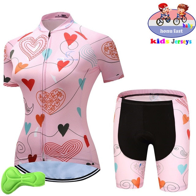 2023 Kids Cycling Jersey Wear Short Sleeves Cycling Set Children Bike Clothing Ropa Ciclismo Girl Cycling Clothing Sports Suit
