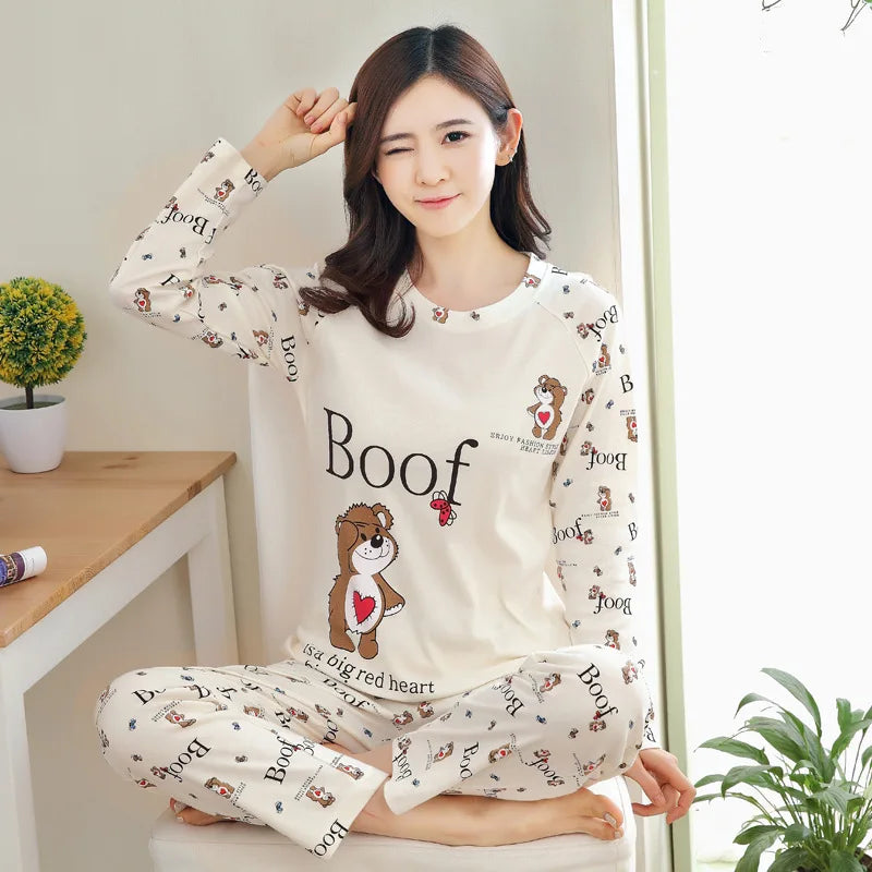 Autumn/Winter Long-Sleeved Women's "Cute and Casual" Cartoon Sleepwear/Loungewear/Pyjamas - Boof Bear