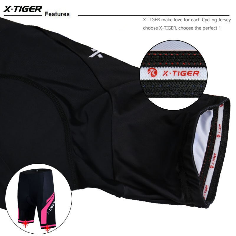 X-Tiger Women 3D Gel Padded Cycling Shorts Shockproof MTB Mountian Bicycle Shorts Road Racing Bike Shorts