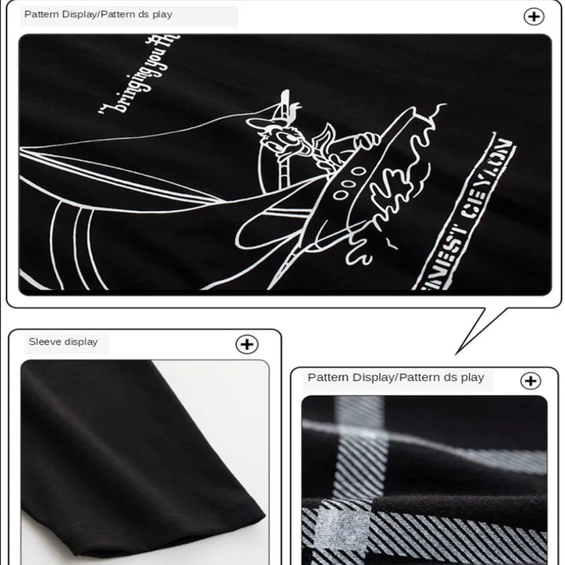 Large Size Pajamas Women Spring Autumn New Long-Sleeved Printed Sleepwear Girl Cute Cartoon Sleep Tops Casual Home Clothes Suit