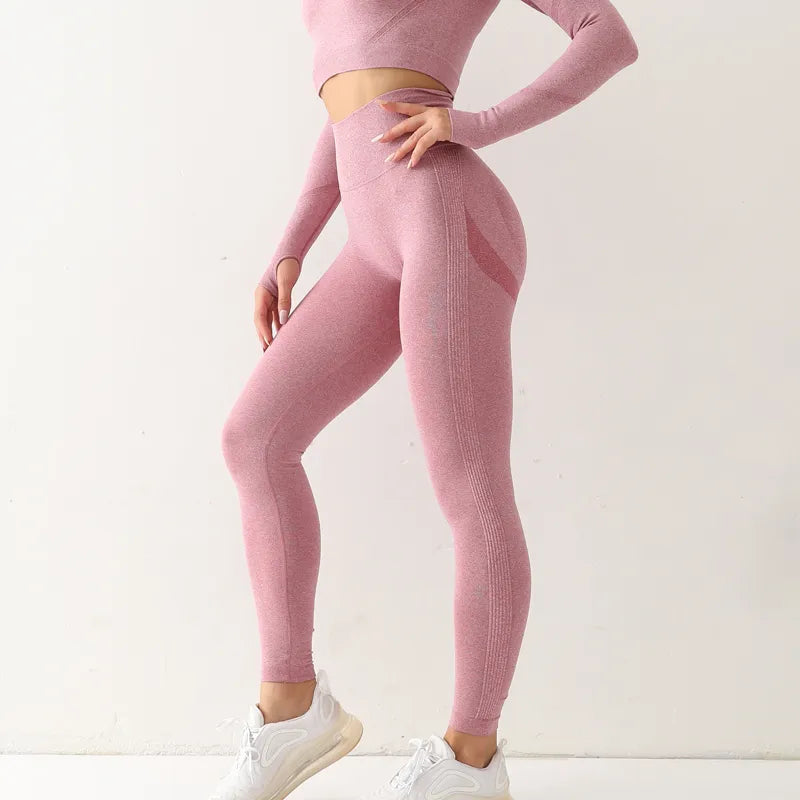 Fitness/Sport Seamless Leggings- Quick Dry, High Waist, Elastic, Slim Pants