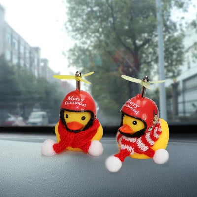 Cute, Christmas Red/Yellow/Black Ducks with Helmet, Glasses and Scarf - Kid's Cycling Accessories - Xmas Gifts - Yellow Ducks