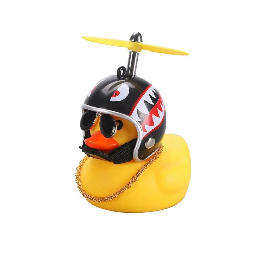 41604777836642|41604778164322|41604778197090|41604778262626 - Christmas Duck Bell - Yellow/Pink/Black - Children's Bike Safety - Cute Squeaky Duck with Red Helmet and Scarf for Winter - Yellow version