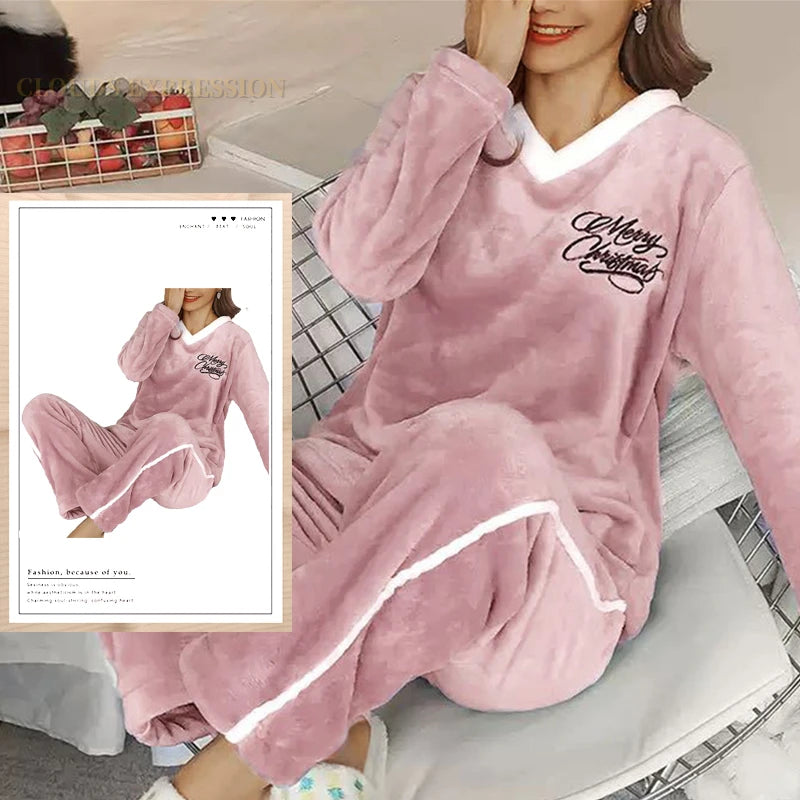 Autumn/Winter Women's/Girl's Pyjama Sets - Polka Dots/Printed Teddy - Sleepwear/Loungewear/Pyjamas - 40622423474274|40622423572578|40622423703650|40622423769186