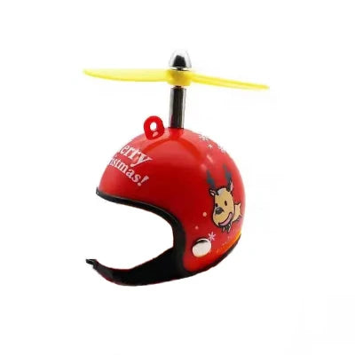 41604868505698 - Christmas Gift/Decoration - Yellow/Black/Pink Rubber Duck for Kid's Bikes - Cute Squeaky Ducks with Helmet and Scarf for Winter - Merry Xmas Helmet