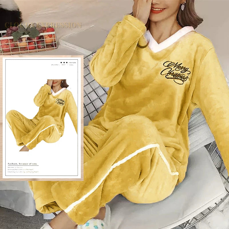 Autumn/Winter Women's/Girl's Pyjama Sets - Polka Dots/Printed Teddy - Sleepwear/Loungewear/Pyjamas - 40622421803106|40622421901410|40622421999714|40622422098018