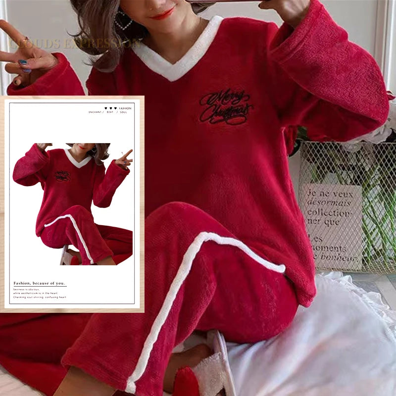  Autumn/Winter Women's/Girl's Pyjama Sets - Polka Dots/Printed Teddy - Sleepwear/Loungewear/Pyjamas - 40622421442658|40622421475426|40622421573730|40622421672034