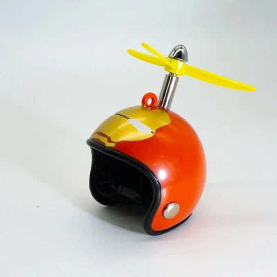 41604868374626 - Christmas Gift/Decoration - Yellow/Black/Pink Rubber Duck for Kid's Bikes - Cute Squeaky Ducks with Helmet and Scarf for Winter - Orange/Yellow Helmet