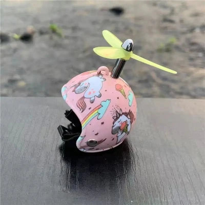 41604868472930 - Christmas Gift/Decoration - Yellow/Black/Pink Rubber Duck for Kid's Bikes - Cute Squeaky Ducks with Helmet and Scarf for Winter - Unicorn Helmet