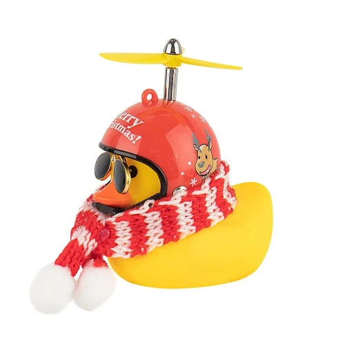41604777246818|41604777279586|41604777377890|41604777574498 - Cute, Christmas Red/Yellow/Black Ducks with Helmet, Glasses and Scarf - Kid's Cycling Accessories - Xmas Gifts - Yellow Duck with Scarf