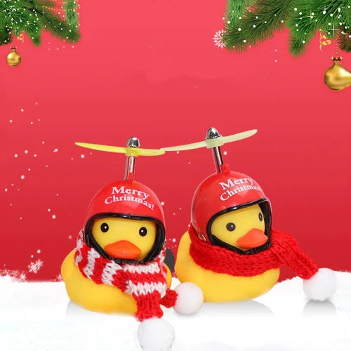 Cute, Christmas Red/Yellow/Black Ducks with Helmet, Glasses and Scarf - Kid's Cycling Accessories - Merry Xmas Gifts