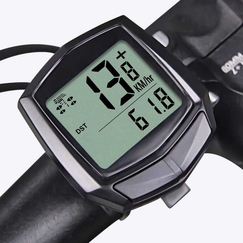 Waterproof Wired Digital Bike Speedometer/Odometer - Black