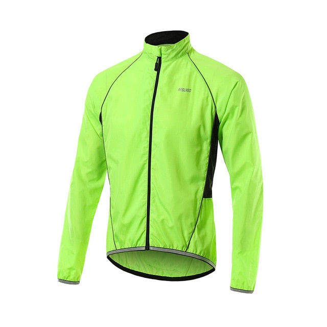 ARSUXEO Ultralight Reflective Men Cycling Jacket - Windproof/Waterproof, Yellow/Black/Orange - Vlad's Bike Bits