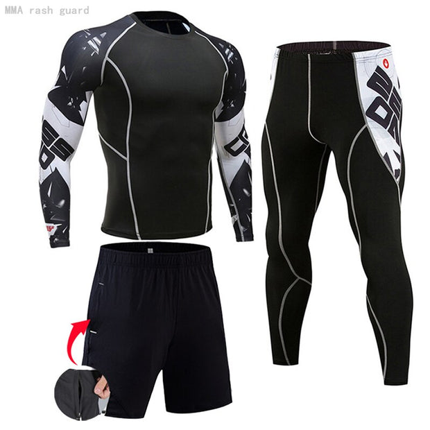 Gym Men's Running Fitness Sportswear Athletic Physical Training Clothes Sports Suits Workout Jogging Rashguard Men's Kit - Vlad's Bike Bits