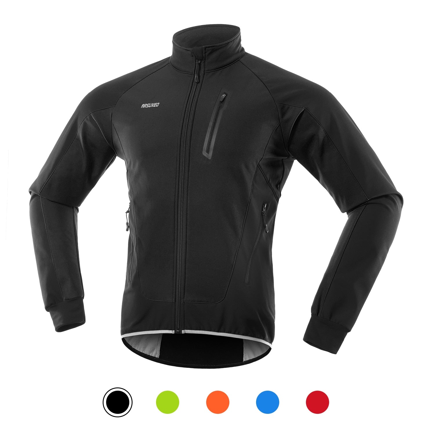 ARSUXEO Hi-Viz Men's Winter Waterproof/Windproof Thermal Fleece-lined Cycling Jacket - Reflective/Black