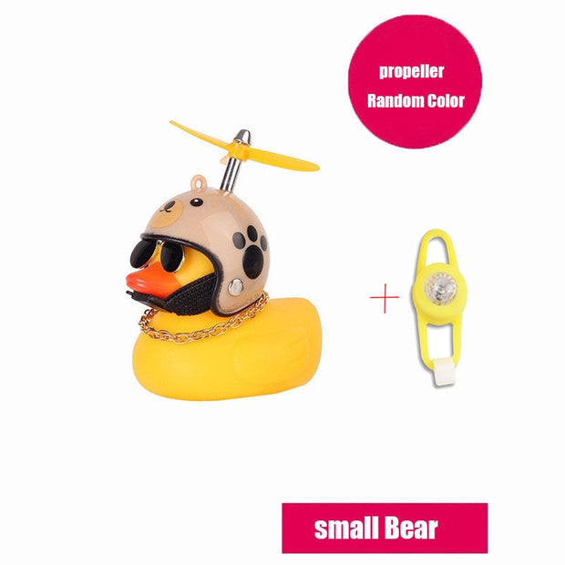 Small "Yellow Duck" Bicycle Bell with Luminous Light effect and Airscrew Propellor Helmet - Vlad's Bike Bits