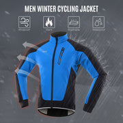 ARSUXEO Hi-Viz Men's Winter Waterproof/Windproof Thermal Fleece-lined Cycling Jacket - Reflective/5 Colours