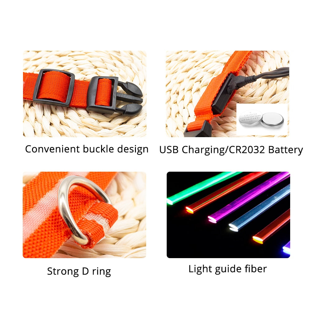 LED "Anti-Lost GLOW" Dog Collar For Dogs and Puppies + USB Charging/Battery Replacement (2) - Details