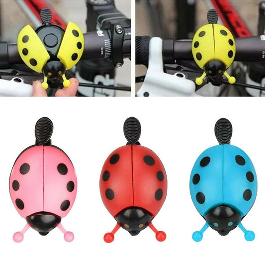 LADYBIRD/LADYBUG Bicycle Bell - Lovely Bright Plastic Handlebar Bell for Kids - In use on bike.