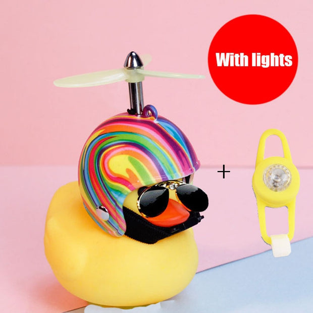 Small "Yellow Duck" Bicycle Bell with Luminous Light effect and Airscrew Propellor Helmet - Vlad's Bike Bits