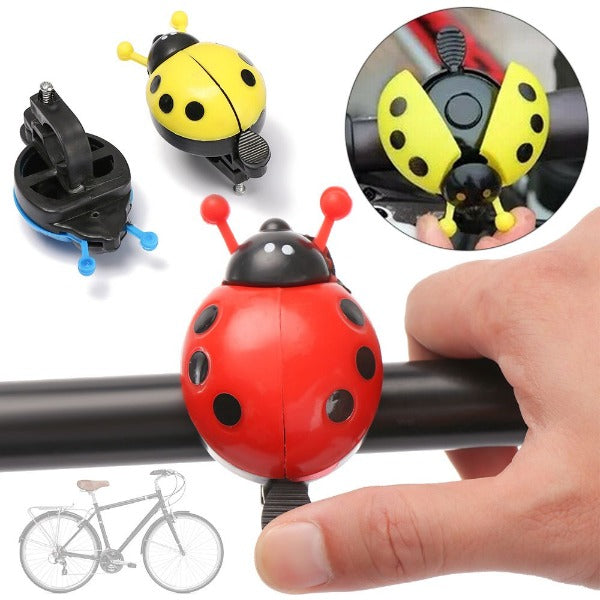 LADYBIRD/LADYBUG Bicycle Bell - Lovely Bright Plastic Handlebar Bell for Kids - On bike,