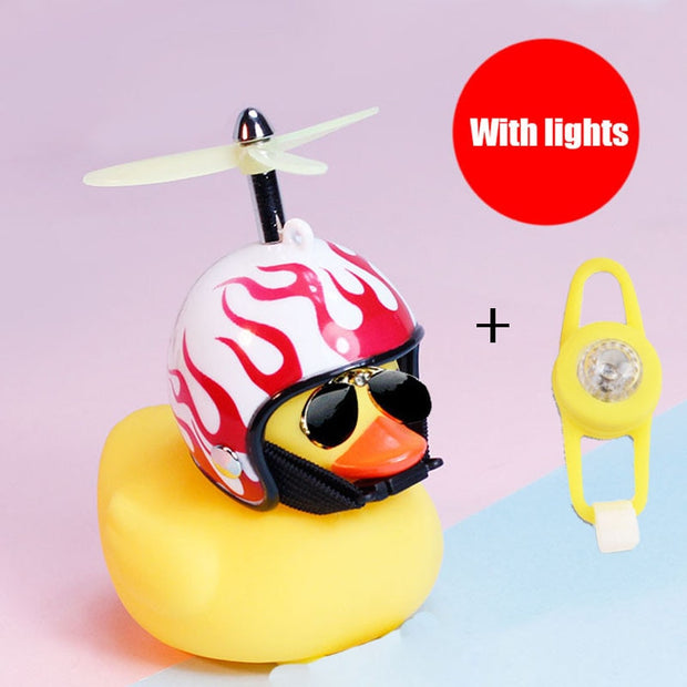 Small "Yellow Duck" Bicycle Bell with Luminous Light effect and Airscrew Propellor Helmet - Vlad's Bike Bits