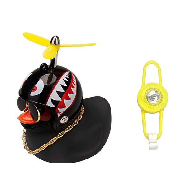 Small "Yellow Duck" Bicycle Bell with Luminous Light effect and Airscrew Propellor Helmet - Vlad's Bike Bits