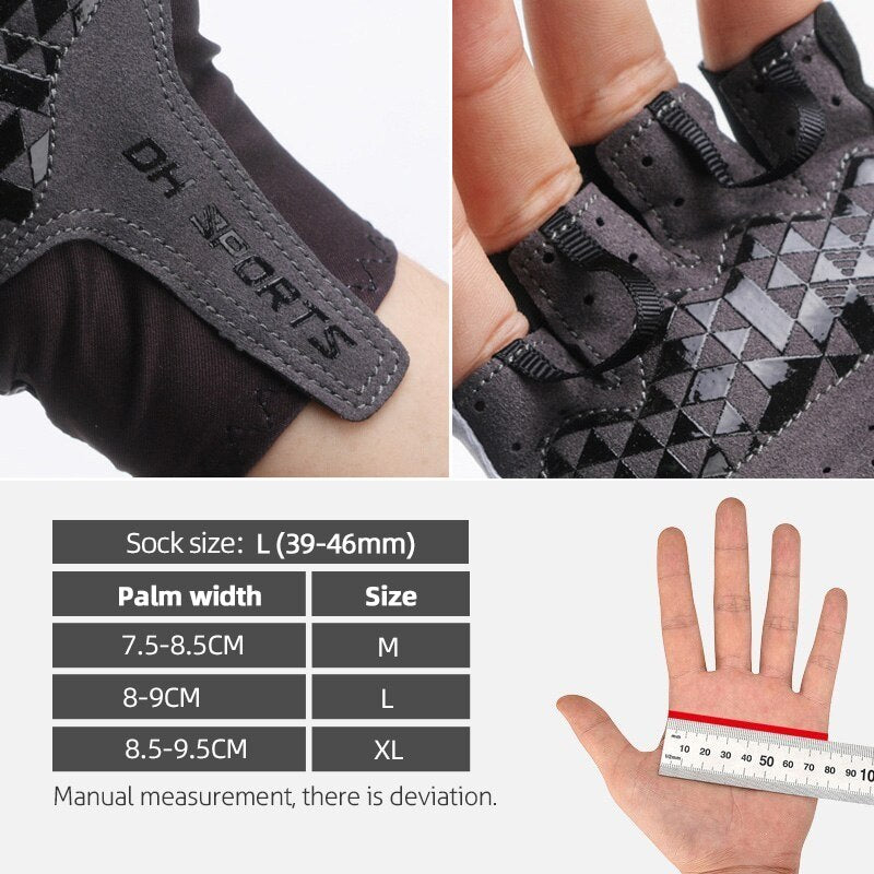 Sports Bicycle Set - 1Pair Half /Full Finger Cycling Gloves plus 1Pair Cycling Socks - Unisex - White/Black-3 Sizes