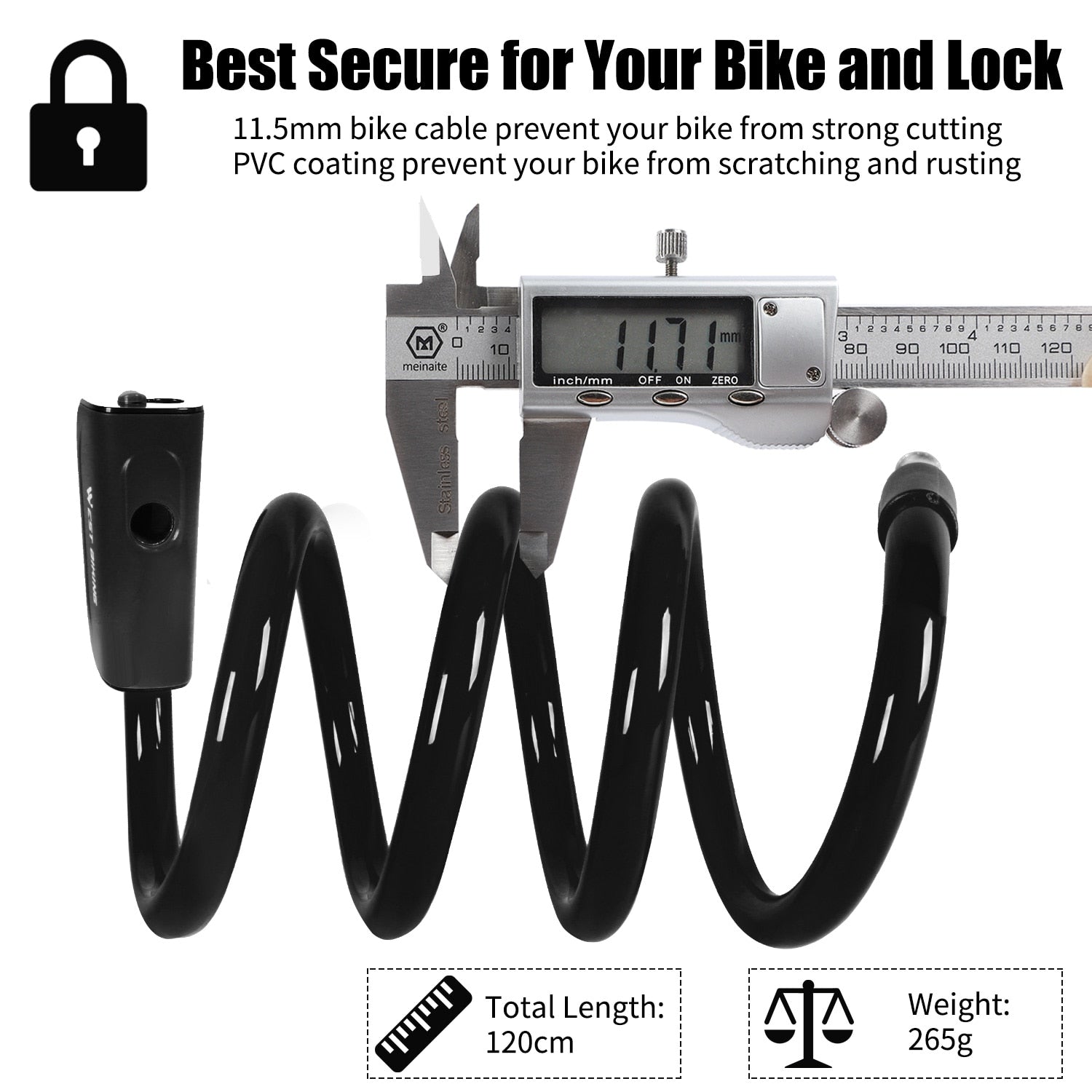 WEST BIKING Bike Cable Lock - Anti Theft - Key or Code - Bicycle Security Accessories - Vlad's Bike Bits