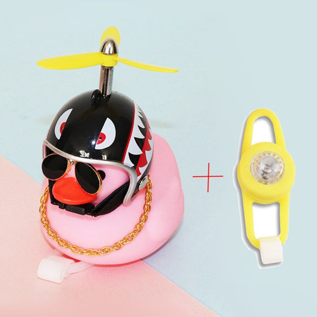 Small "Yellow Duck" Bicycle Bell with Luminous Light effect and Airscrew Propellor Helmet - Vlad's Bike Bits