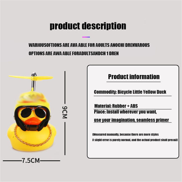 Small "Yellow Duck" Bicycle Bell with Luminous Light effect and Airscrew Propellor Helmet - Vlad's Bike Bits