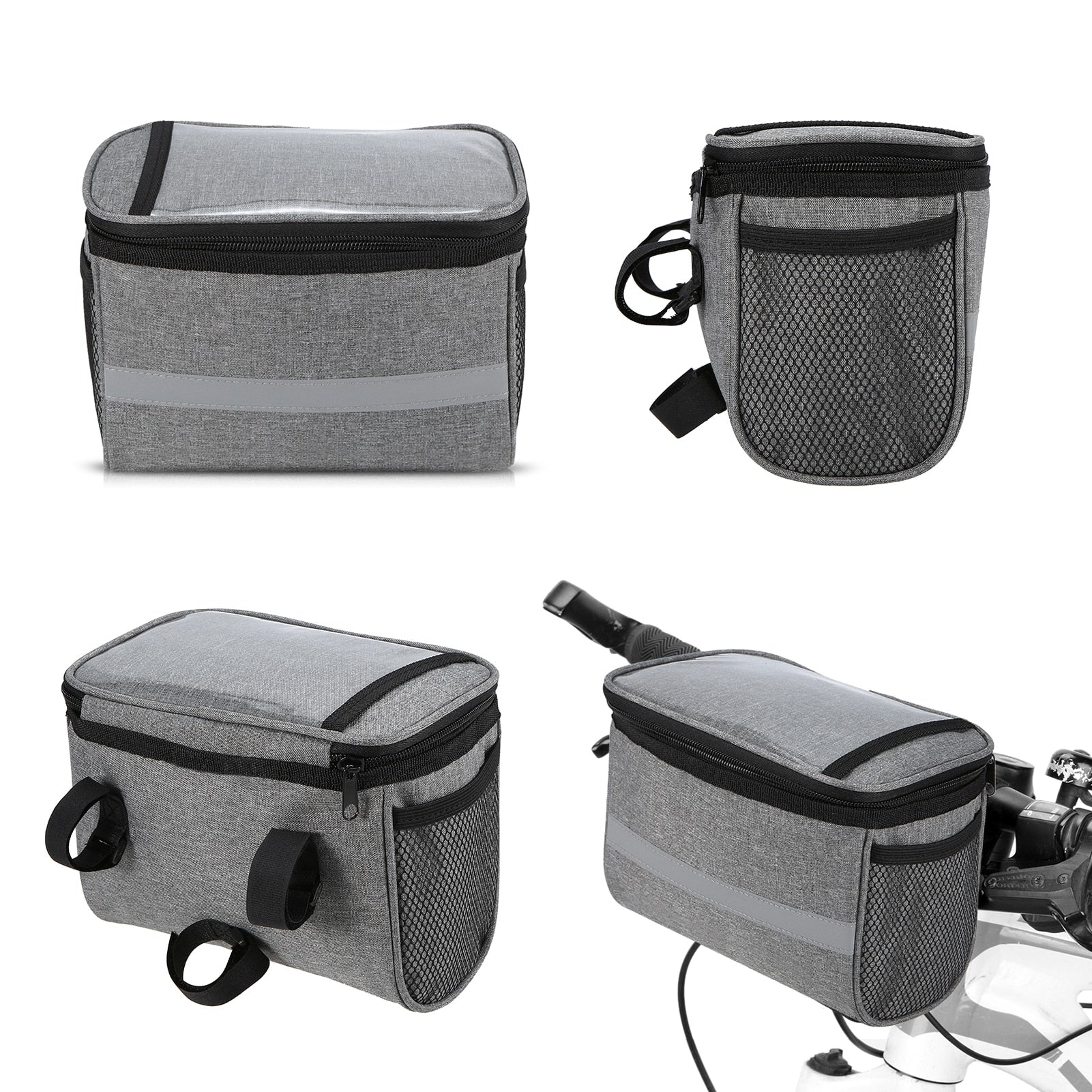 Cycling Bike Bicycle Insulated Front Bag MTB Bike Handlebar Bag Basket Pannier Cooler Bag with Reflective Strip - Vlad's Bike Bits