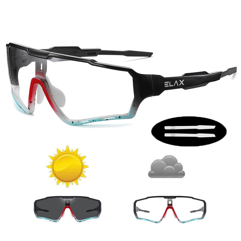 ELAX Brand 2021 Men Women Mtb Bicycle Eyewear Cycling Glasses New Photochromic Cycling Bike Glasses Sports Sunglasses - Vlad's Bike Bits