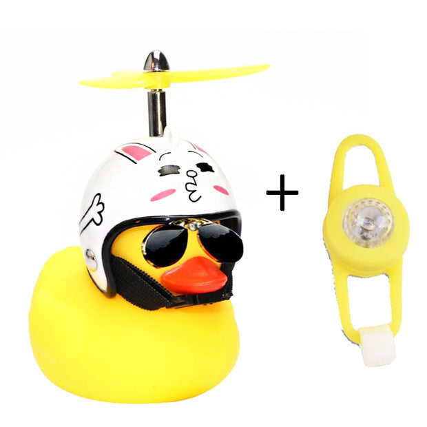 Small "Yellow Duck" Bicycle Bell with Luminous Light effect and Airscrew Propellor Helmet - Vlad's Bike Bits