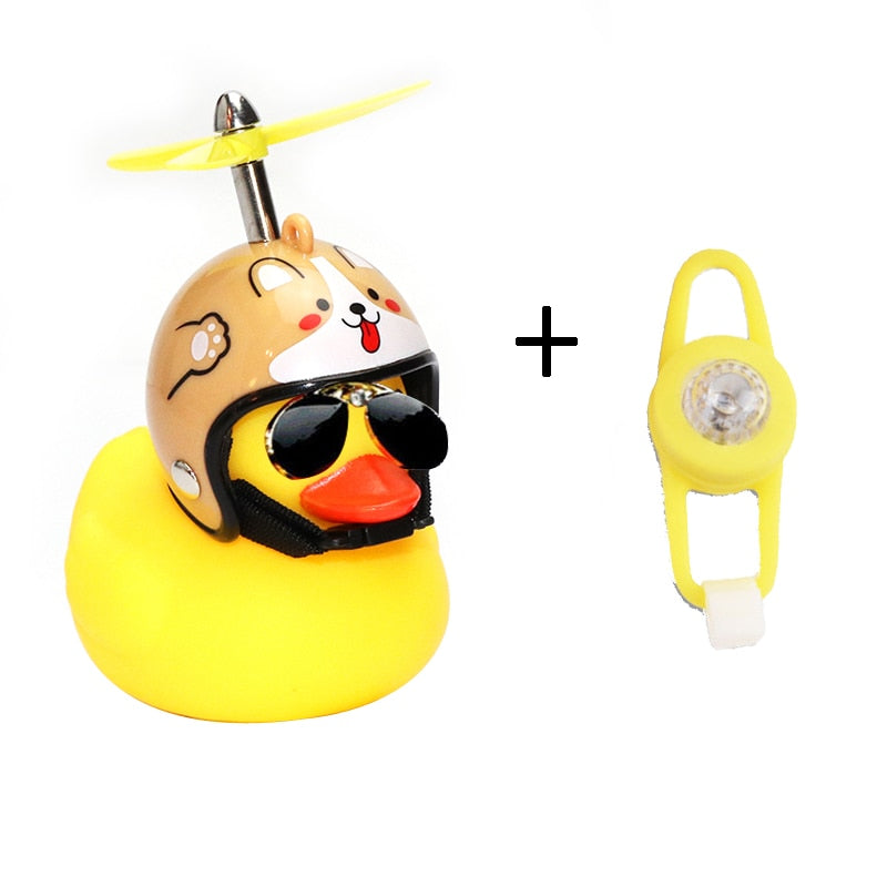 Small "Yellow Duck" Bicycle Bell with Luminous Light effect and Airscrew Propellor Helmet - Vlad's Bike Bits