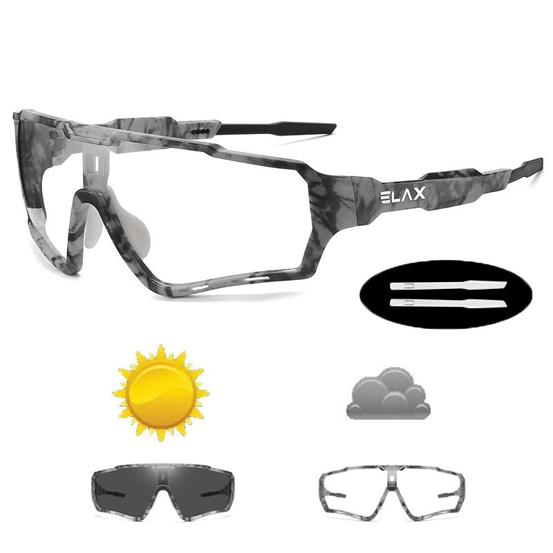 ELAX Brand 2021 Men Women Mtb Bicycle Eyewear Cycling Glasses New Photochromic Cycling Bike Glasses Sports Sunglasses - Vlad's Bike Bits